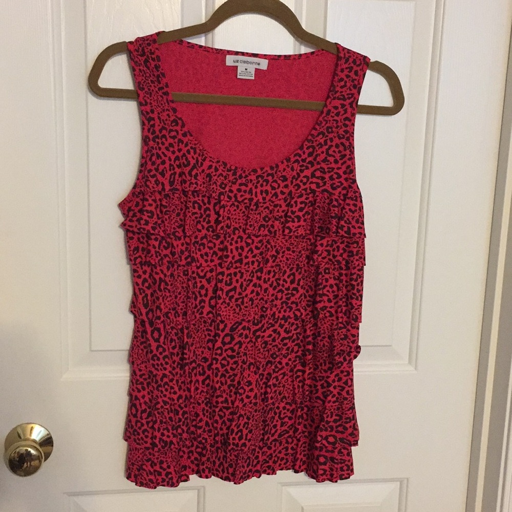 Hot pink, cheetah print Liz Claiborne tank top